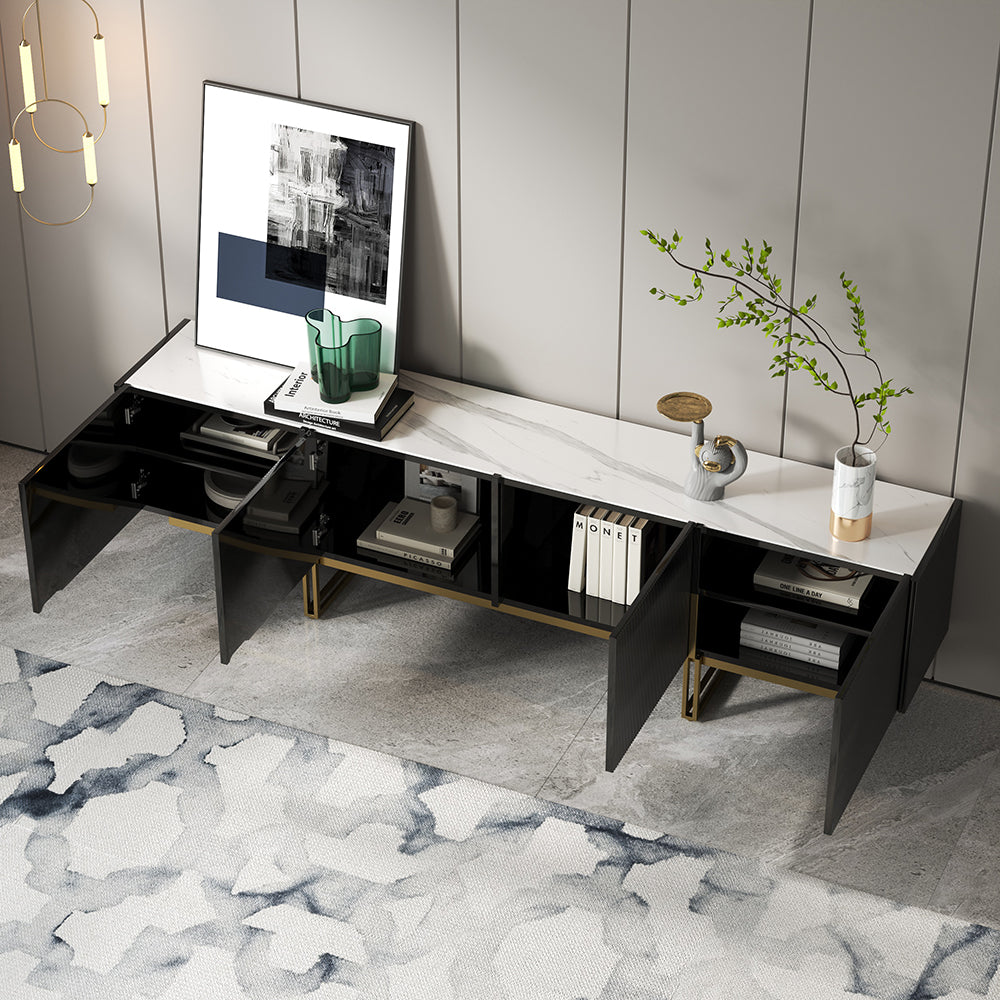 Auro Sintered Stone Fluted TV Console