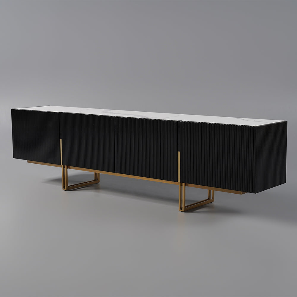 Auro Sintered Stone Fluted TV Console