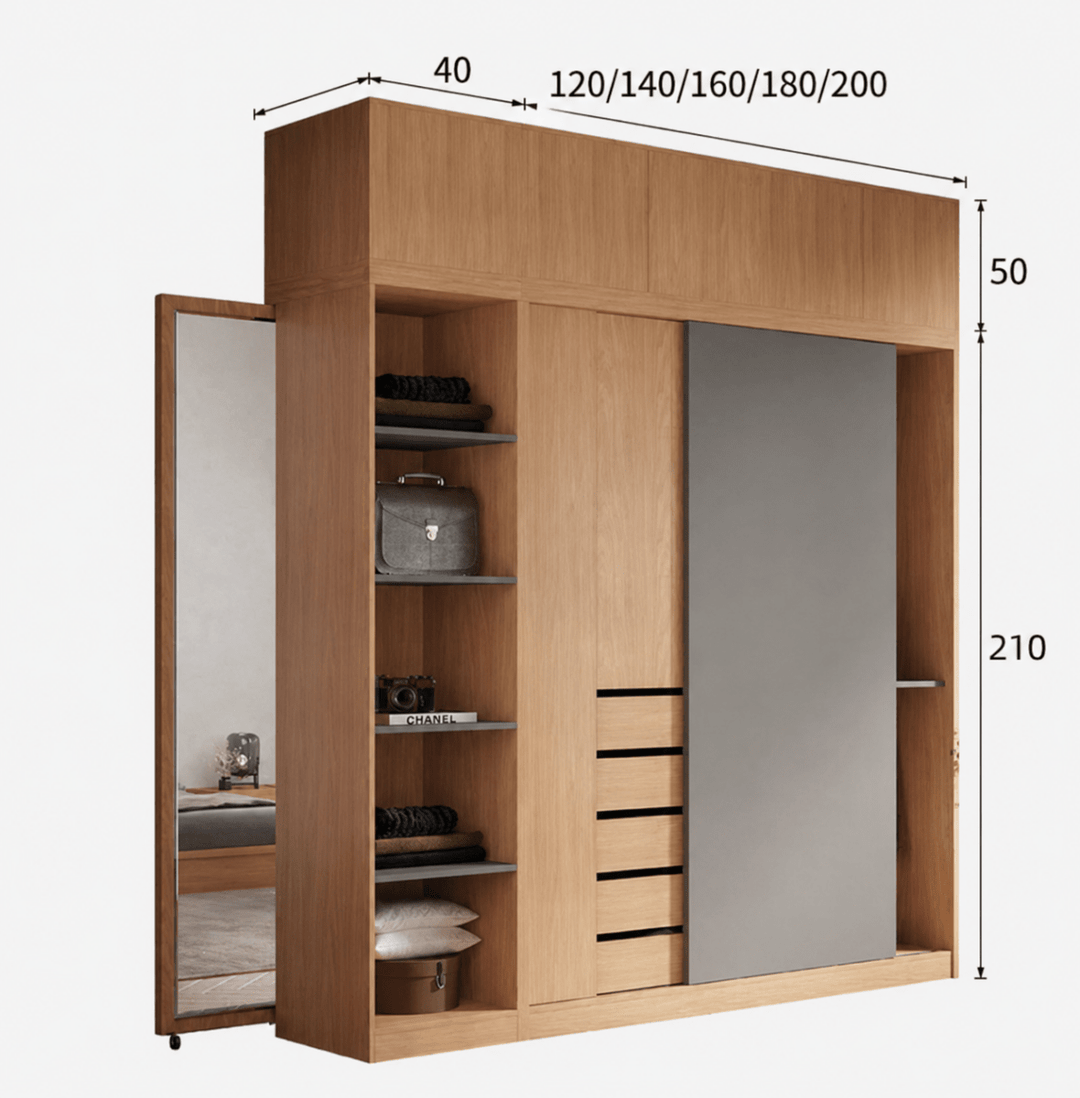 Golden Japandi Wardrobe - Exclusivia