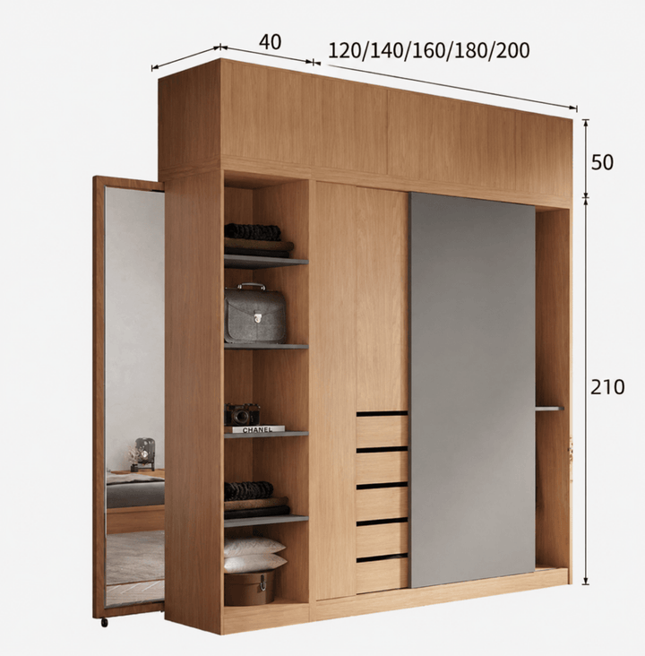 Golden Japandi Wardrobe - Exclusivia