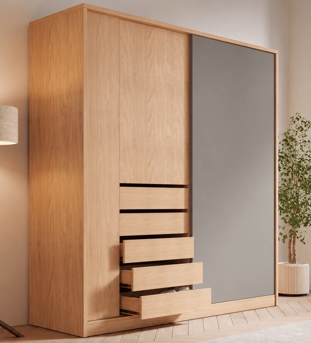 Golden Japandi Wardrobe - Exclusivia