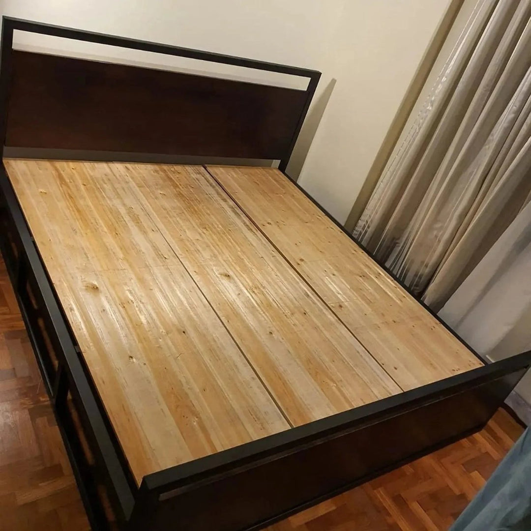 Grove Industrial Pine Wood Bed - Exclusivia