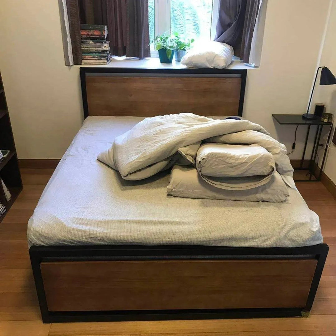 Grove Industrial Pine Wood Bed - Exclusivia