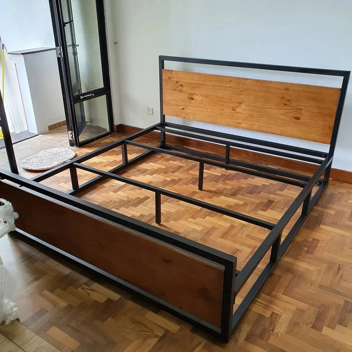 Grove Industrial Pine Wood Bed - Exclusivia