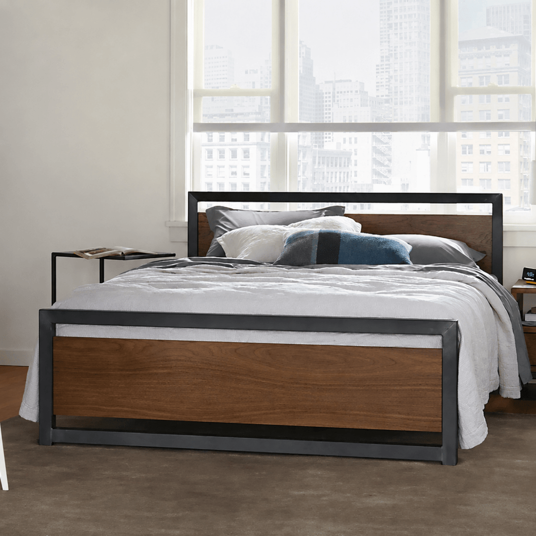 Grove Industrial Pine Wood Bed - Exclusivia