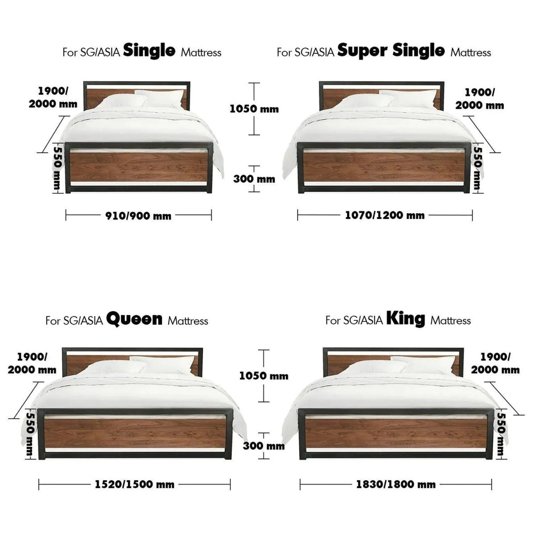 Grove Industrial Pine Wood Bed - Exclusivia