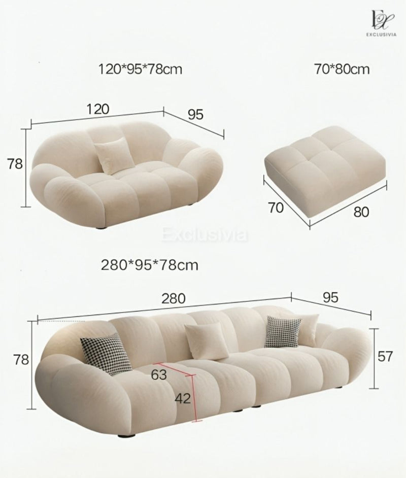 GULLEYES Modern Velvet Sofa - Exclusivia