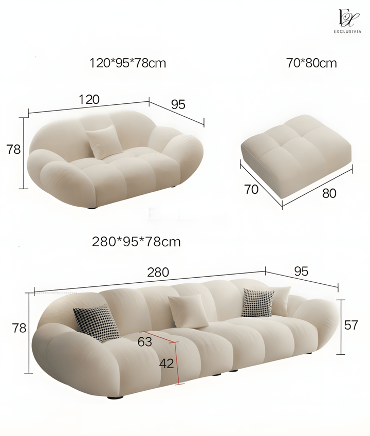 GULLEYES Modern Velvet Sofa - Exclusivia