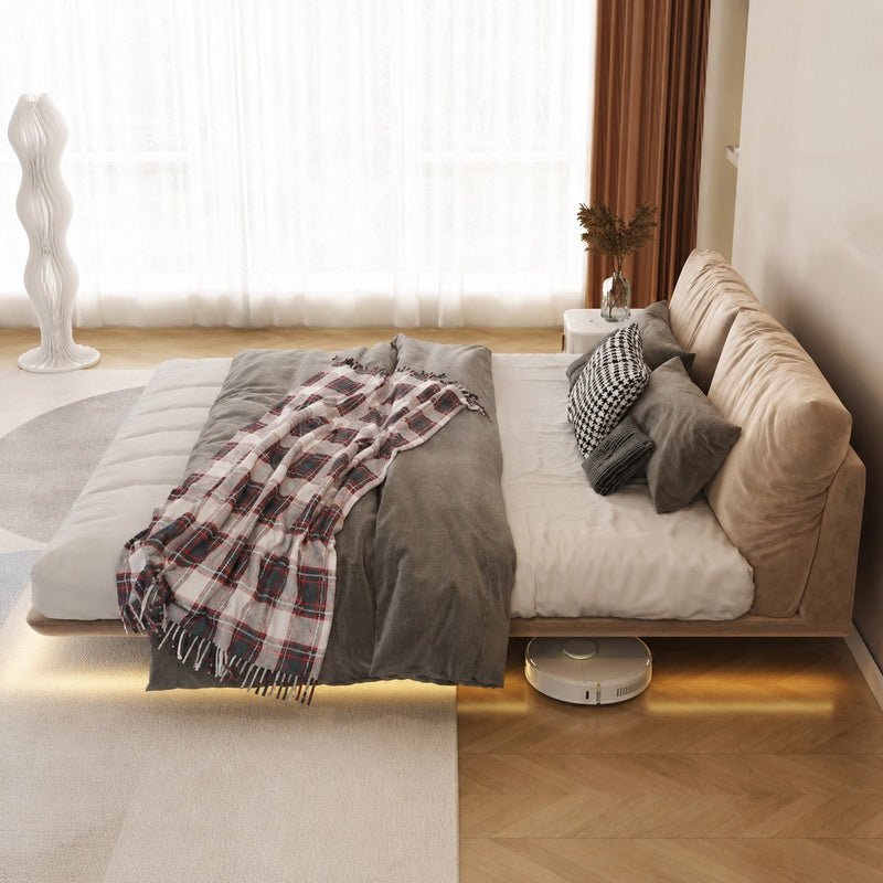 Halo Modern Floating Fabric Bedframe - Exclusivia