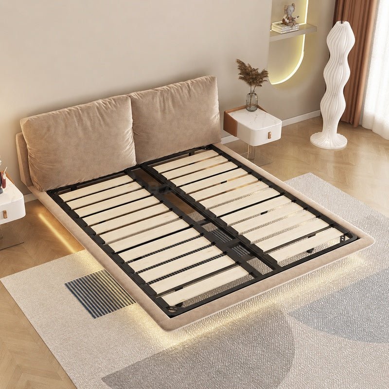 Halo Modern Floating Fabric Bedframe - Exclusivia