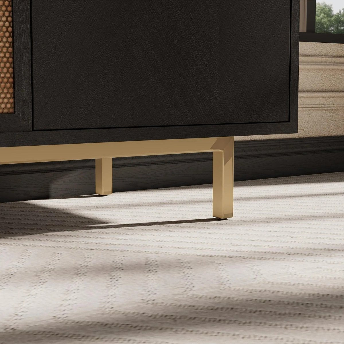 Harlowe 150 cm Mid - Century Walnut Storage Cabinet - Exclusivia