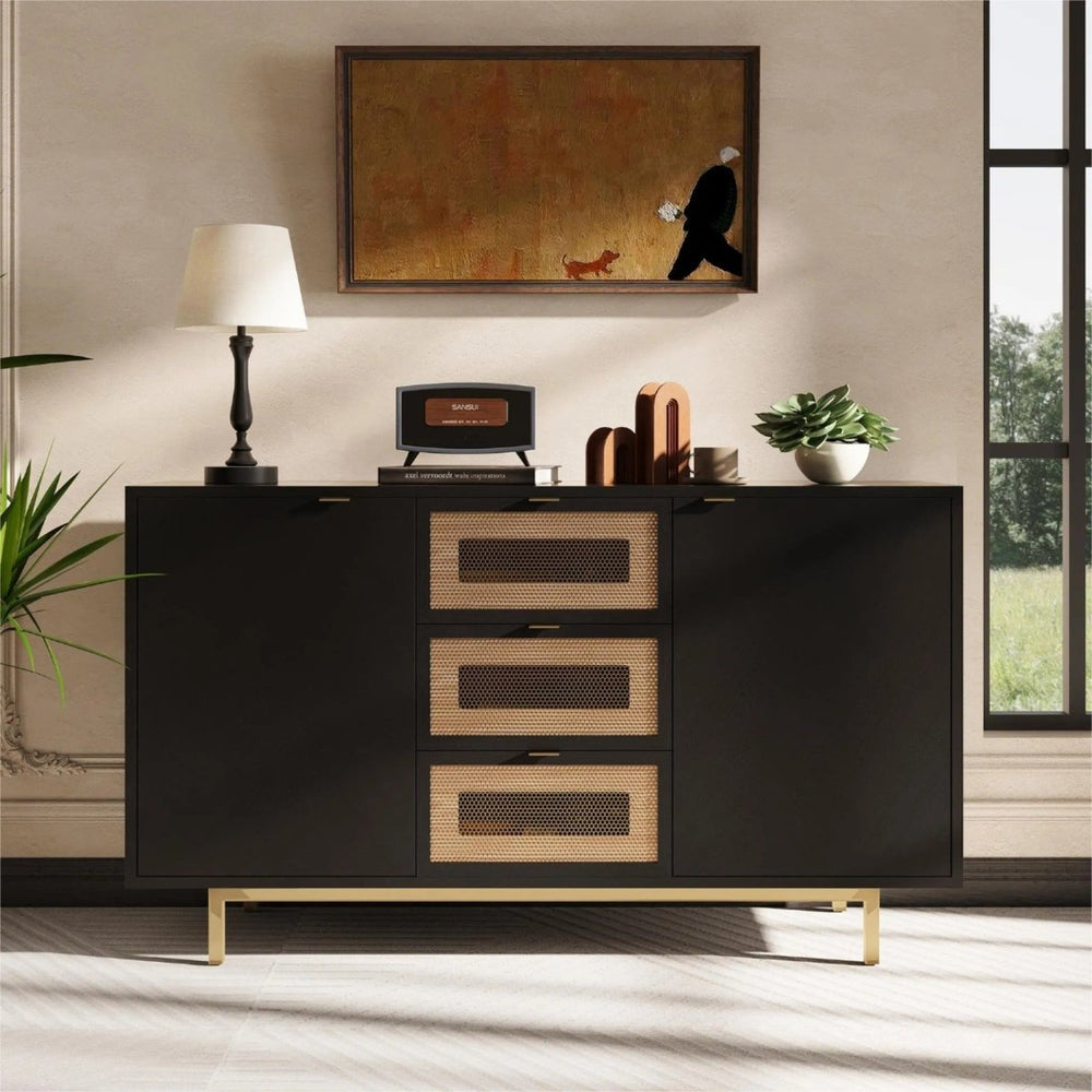 Harlowe 150 cm Mid - Century Walnut Storage Cabinet - Exclusivia