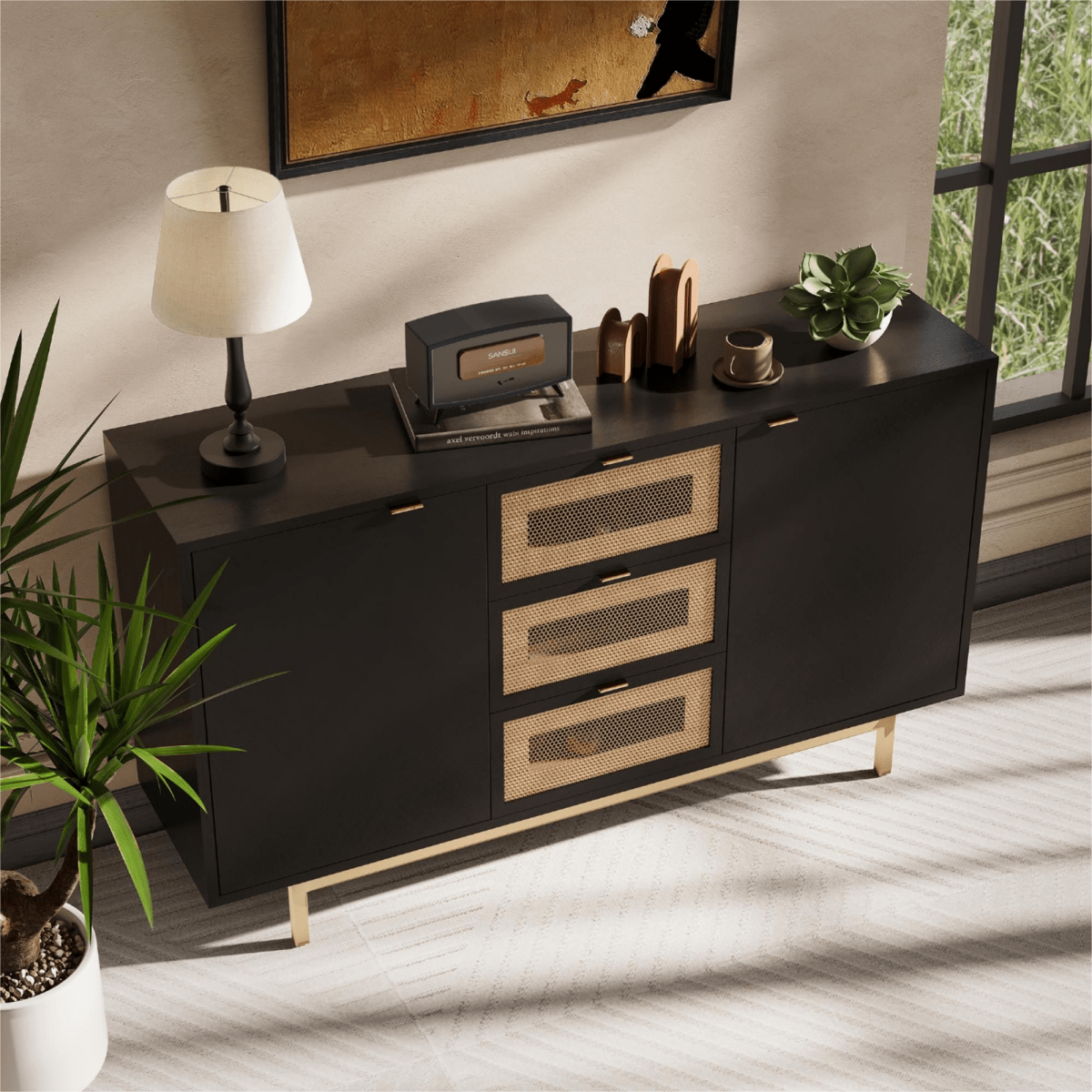 Harlowe Mid - Century Walnut Storage Cabinet - Exclusivia