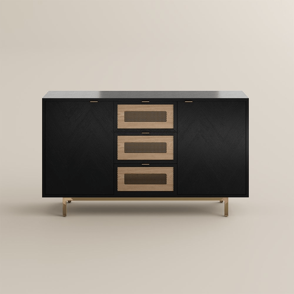 Harlowe Mid - Century Walnut Storage Cabinet - Exclusivia