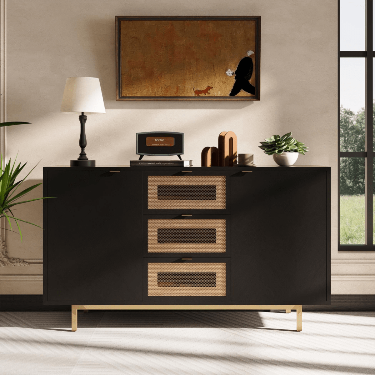 Harlowe Mid - Century Walnut Storage Cabinet - Exclusivia