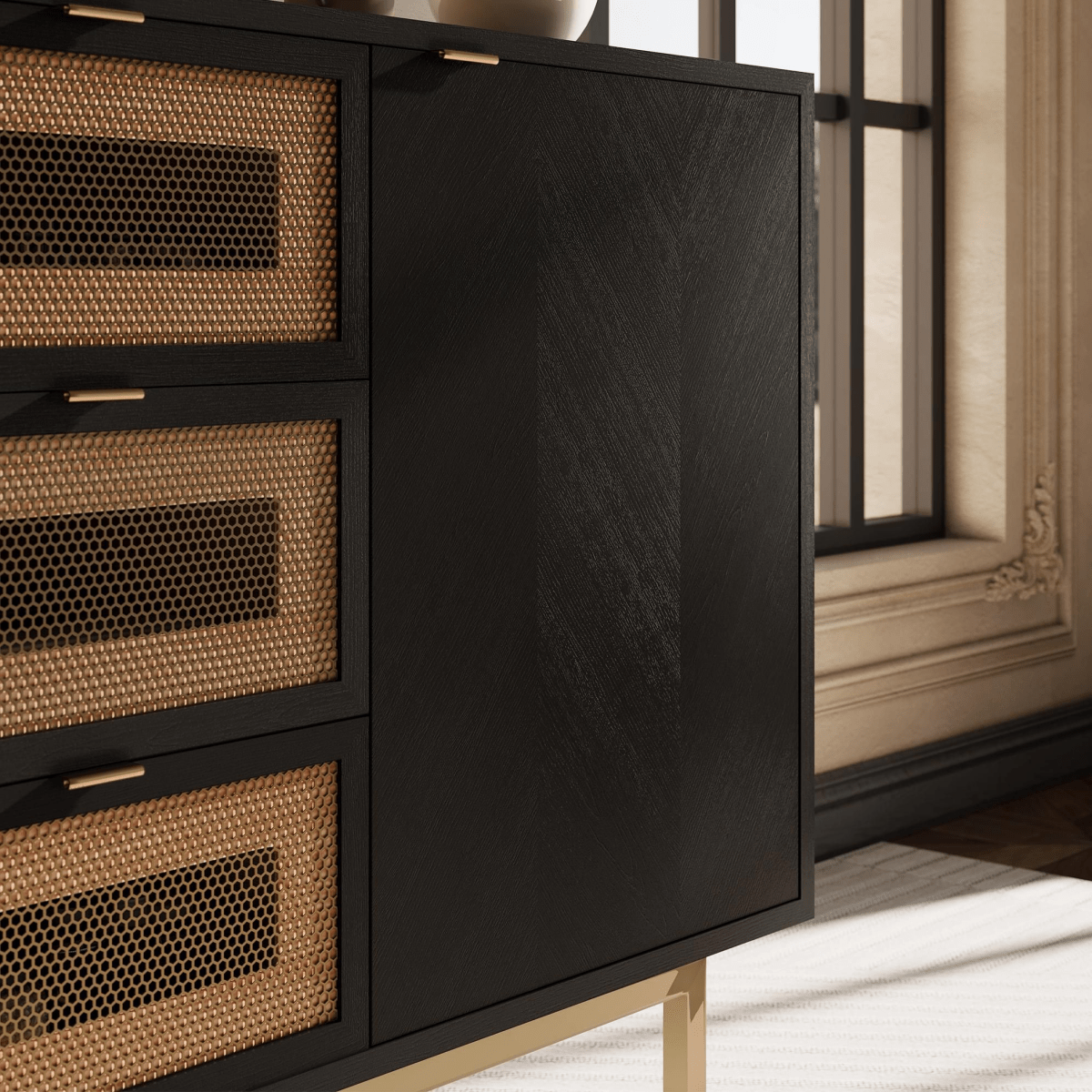 Harlowe Mid - Century Walnut Storage Cabinet - Exclusivia