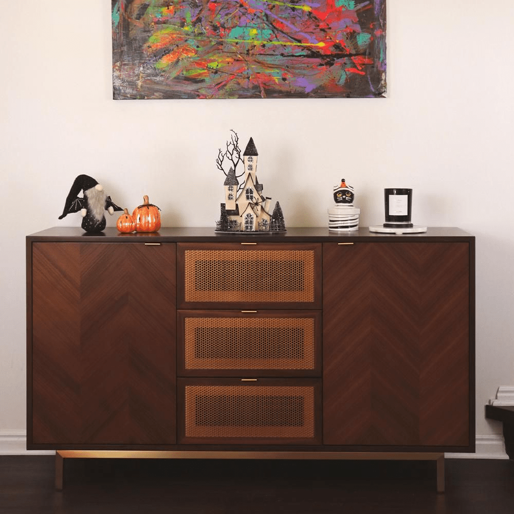 Harlowe Mid - Century Walnut Storage Cabinet - Exclusivia