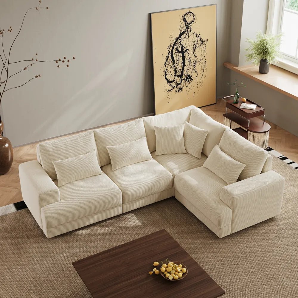 Harmony Modular Corduroy Loveseat - Exclusivia