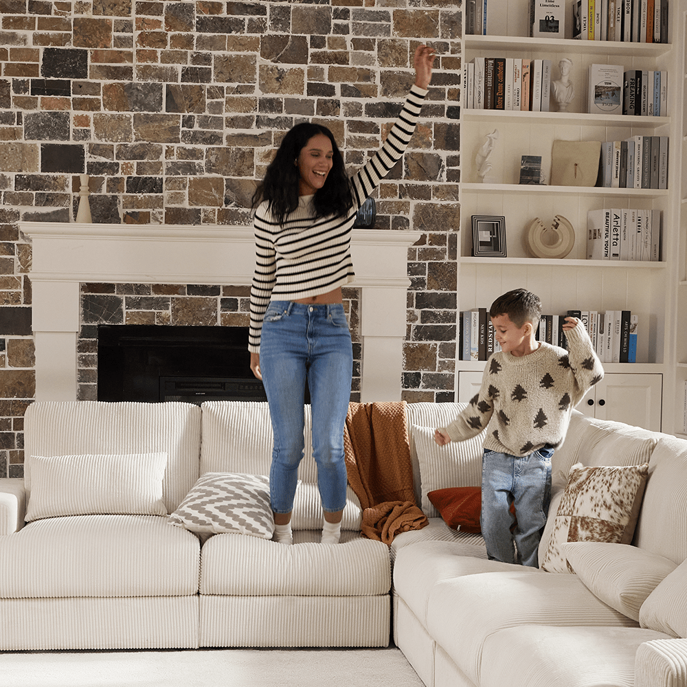 Harmony Modular Corduroy Loveseat - Exclusivia