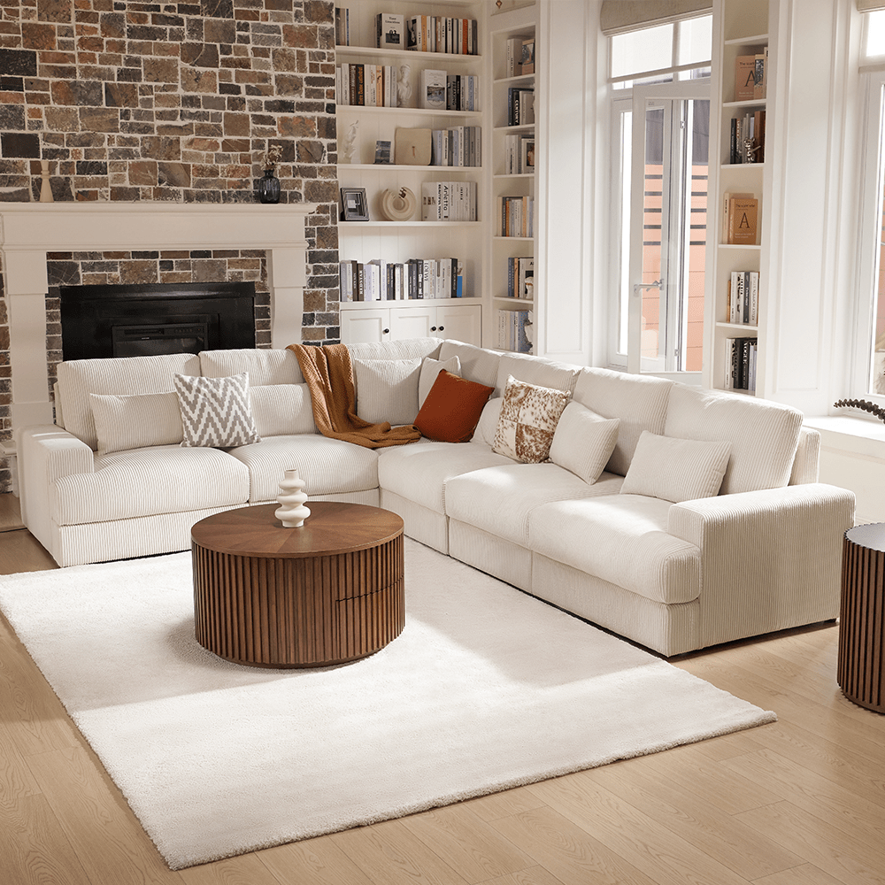 Harmony Modular Corduroy Loveseat - Exclusivia