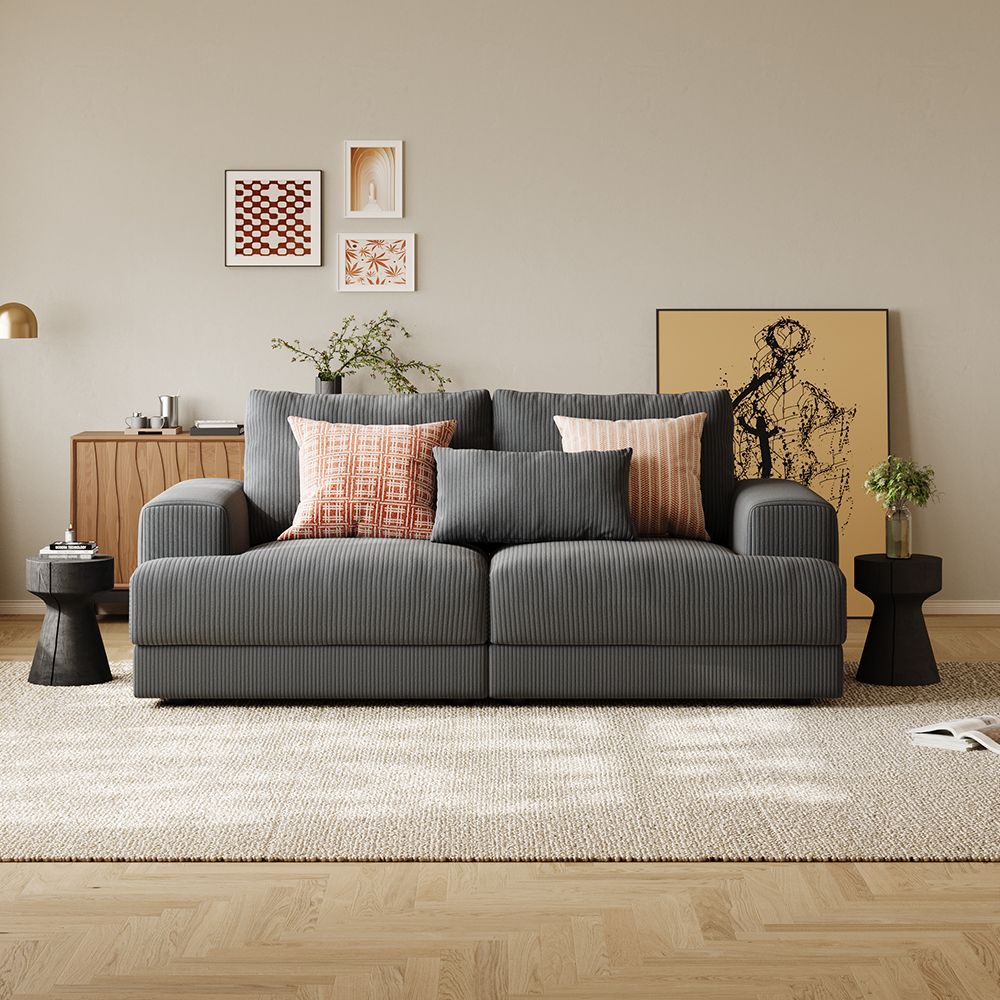 Harmony Modular Corduroy Loveseat - Exclusivia