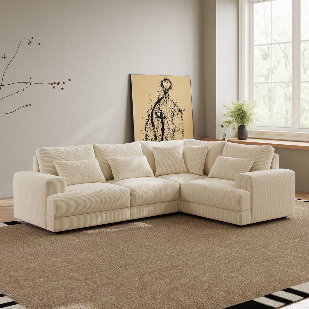 Harmony Modular Corduroy Loveseat - Exclusivia