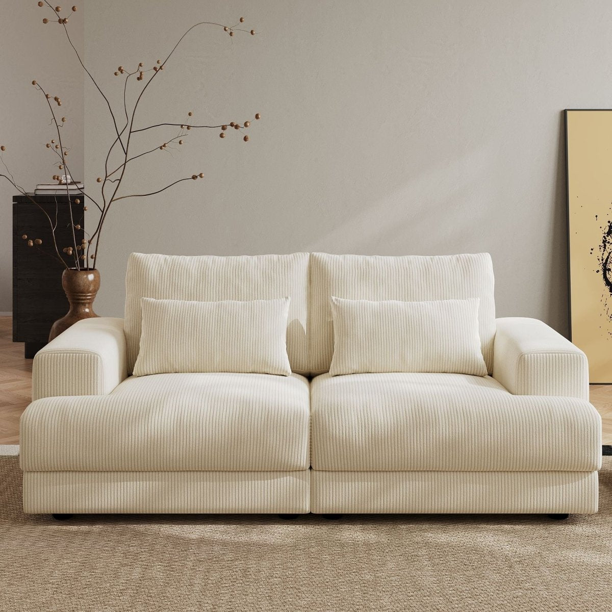 Harmony Modular Corduroy Loveseat - Exclusivia
