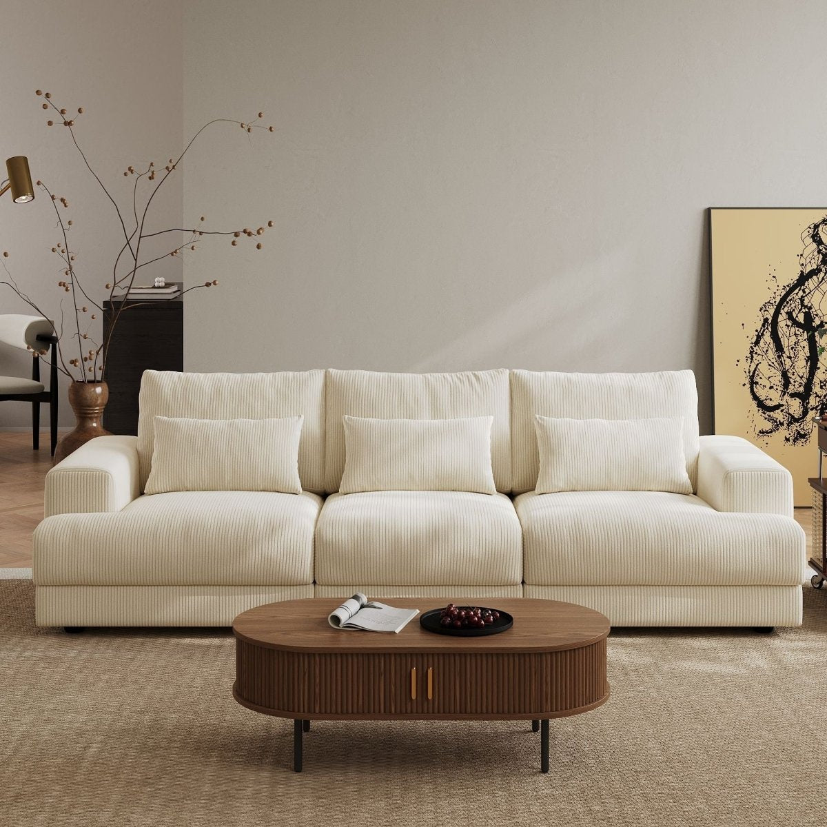 Harmony Modular Corduroy Loveseat - Exclusivia