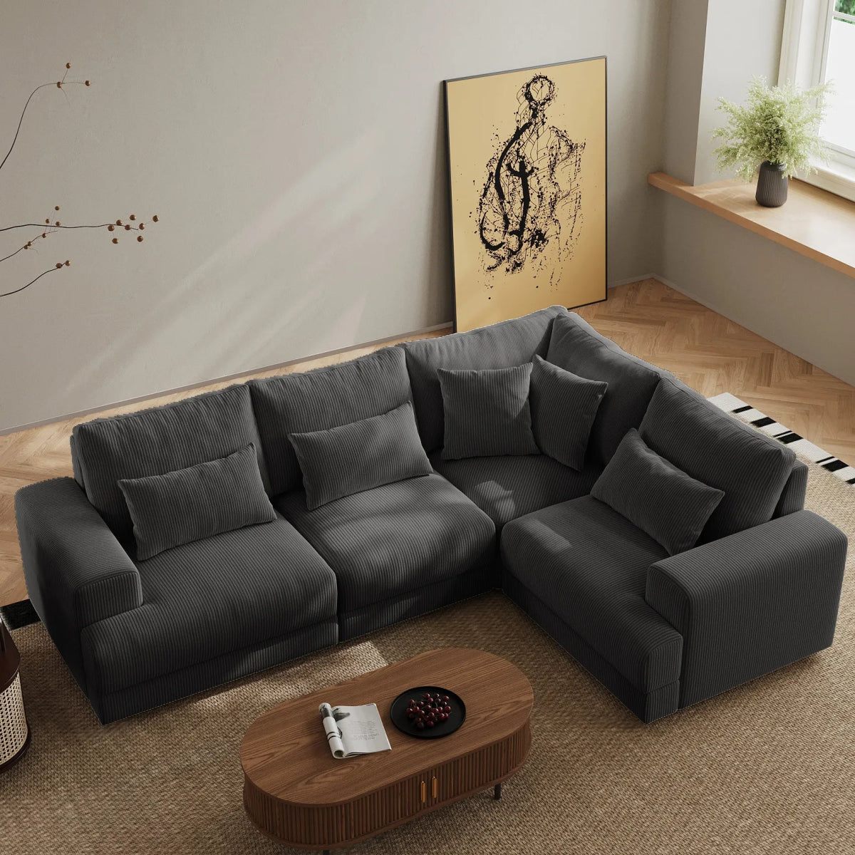 Harmony Modular Corduroy Loveseat - Exclusivia