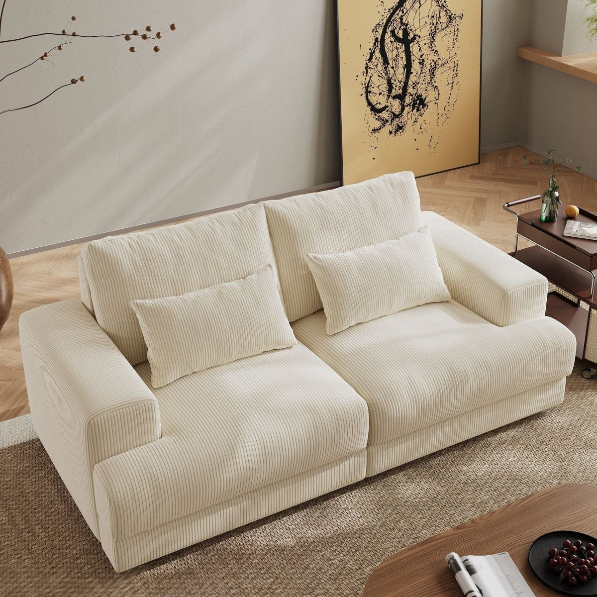 Harmony Modular Corduroy Loveseat - Exclusivia