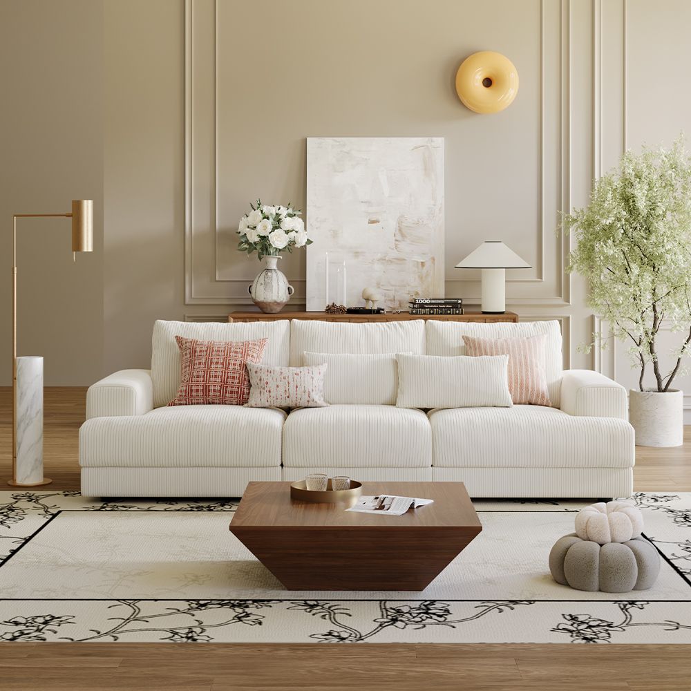 Harmony Modular Corduroy Loveseat - Exclusivia