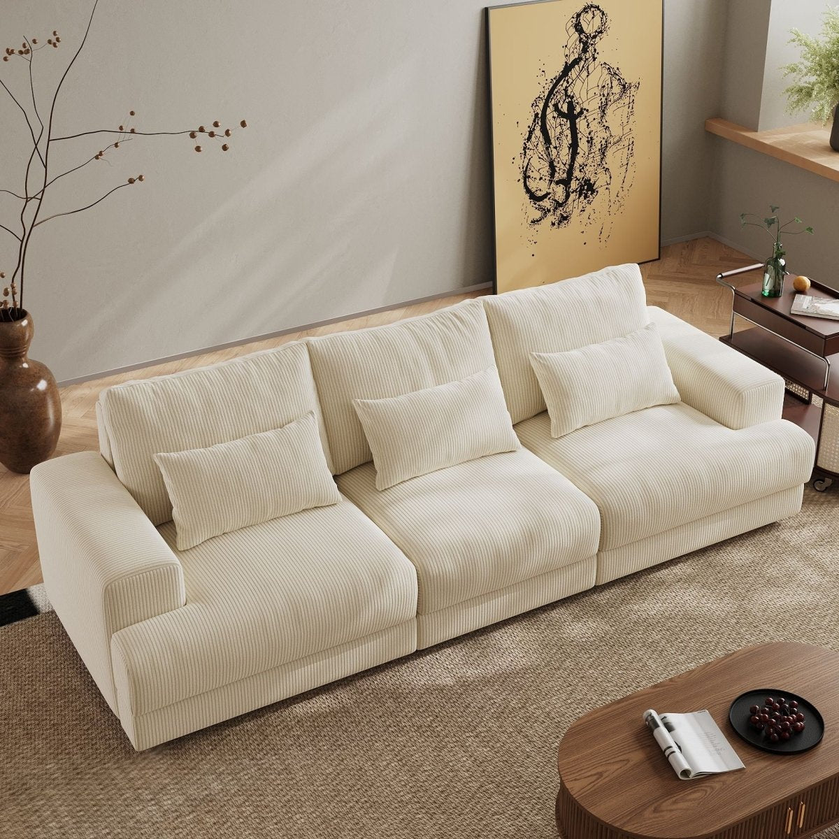 Harmony Modular Corduroy Loveseat - Exclusivia