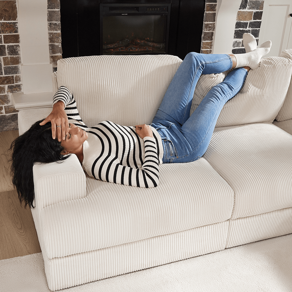 Harmony Modular Corduroy Loveseat - Exclusivia