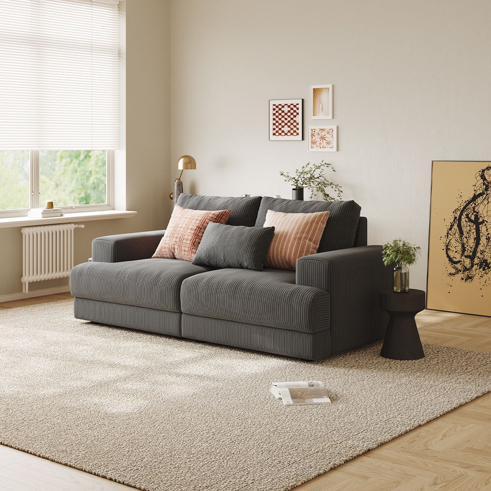 Harmony Modular Corduroy Loveseat - Exclusivia