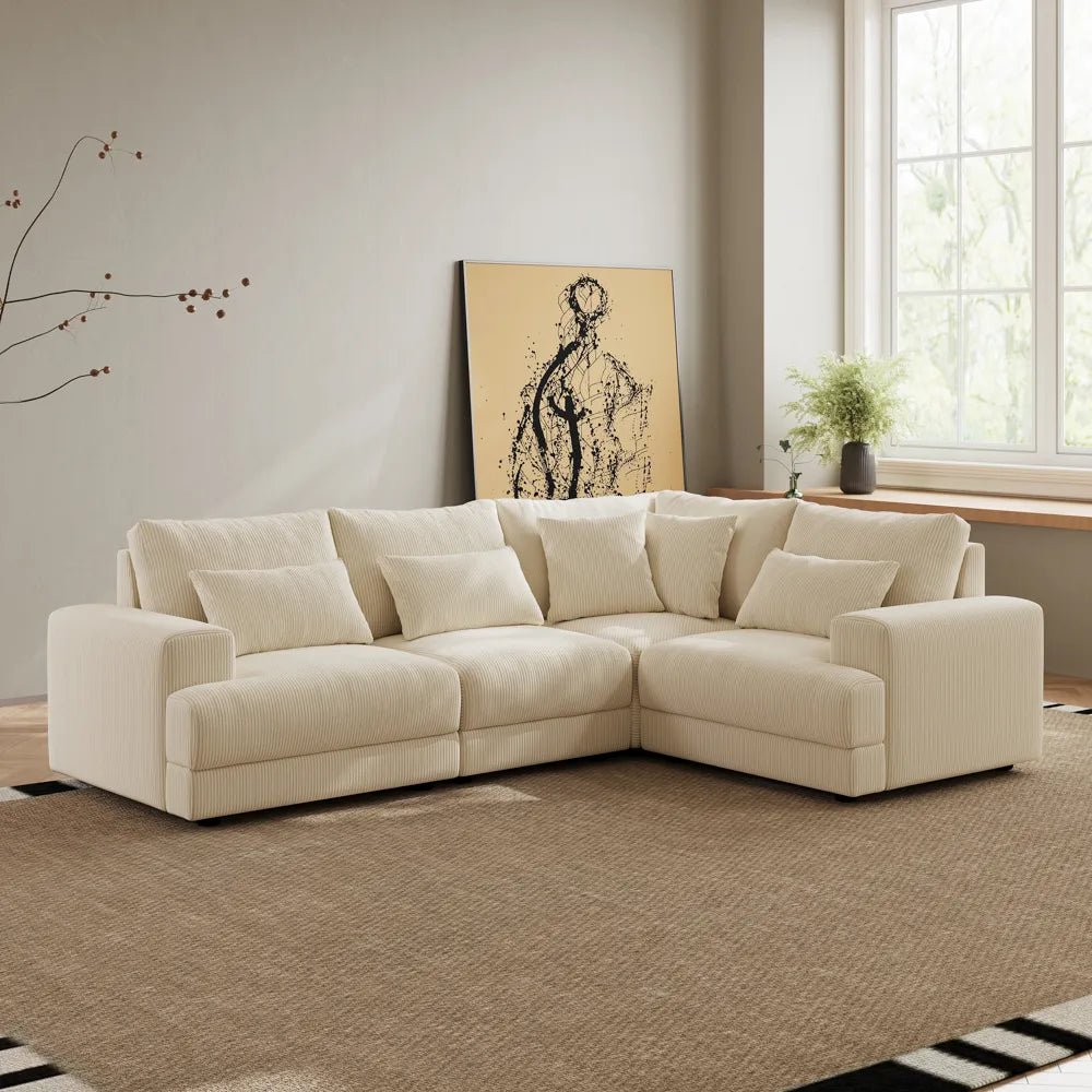 Harmony Modular Corduroy Loveseat - Exclusivia