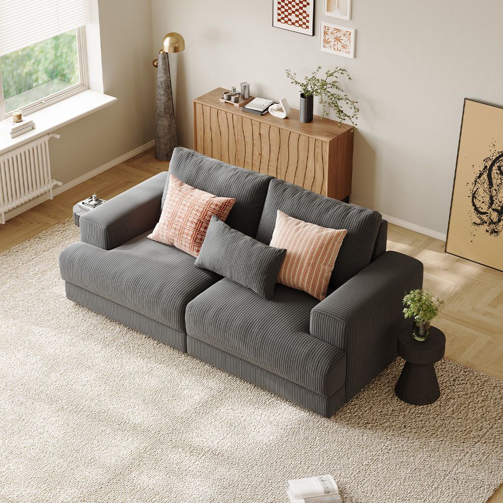 Harmony Modular Corduroy Loveseat - Exclusivia