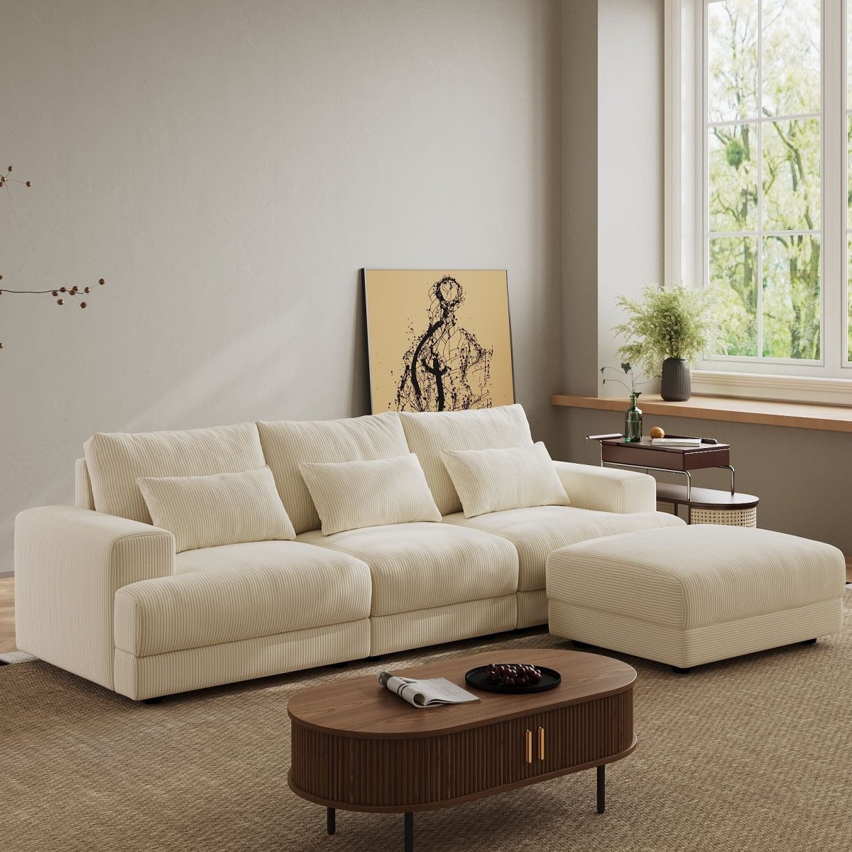 Harmony Modular Corduroy Loveseat - Exclusivia