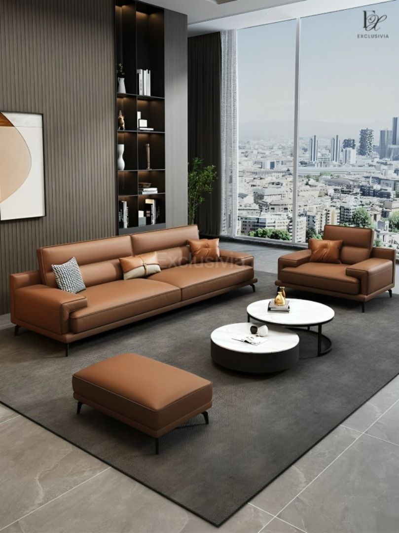 HARPER Modern Leather Sofa - Exclusivia