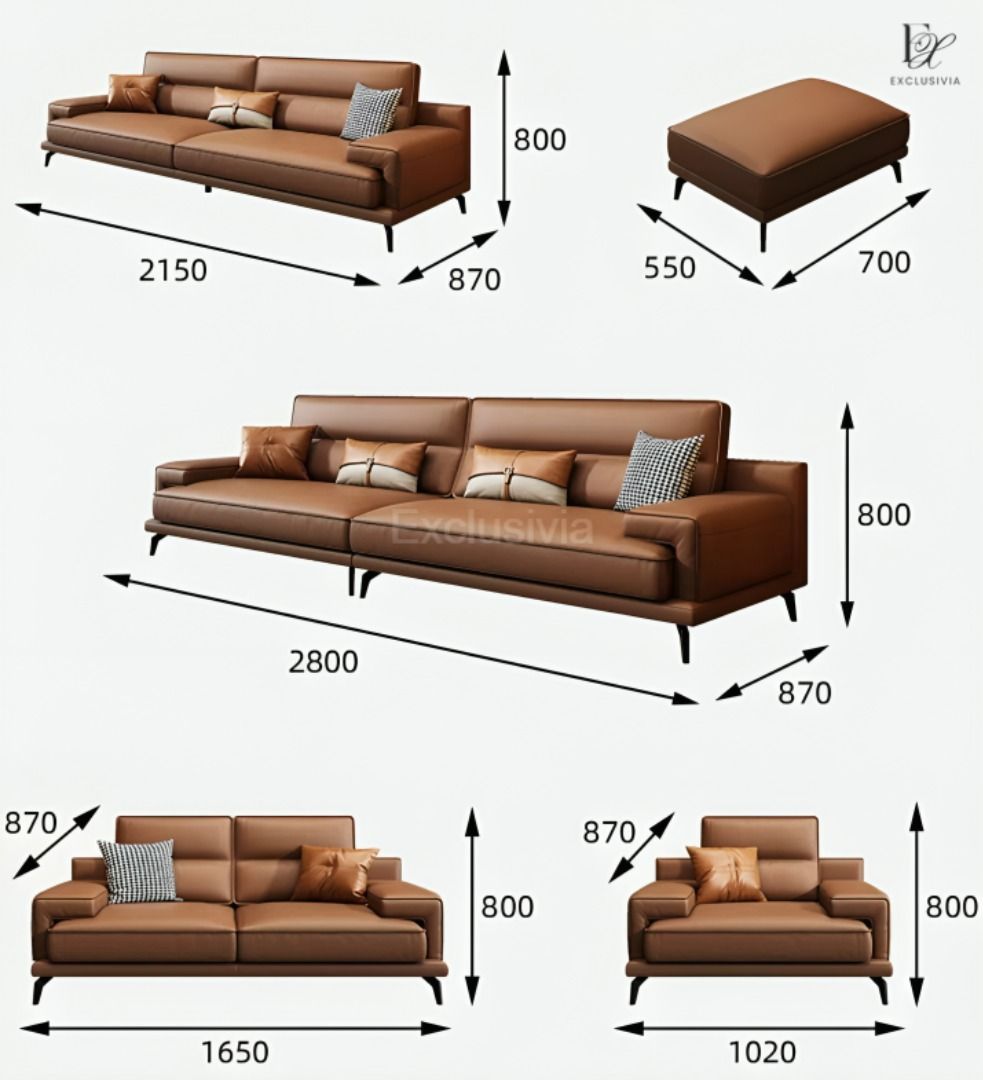 HARPER Modern Leather Sofa - Exclusivia