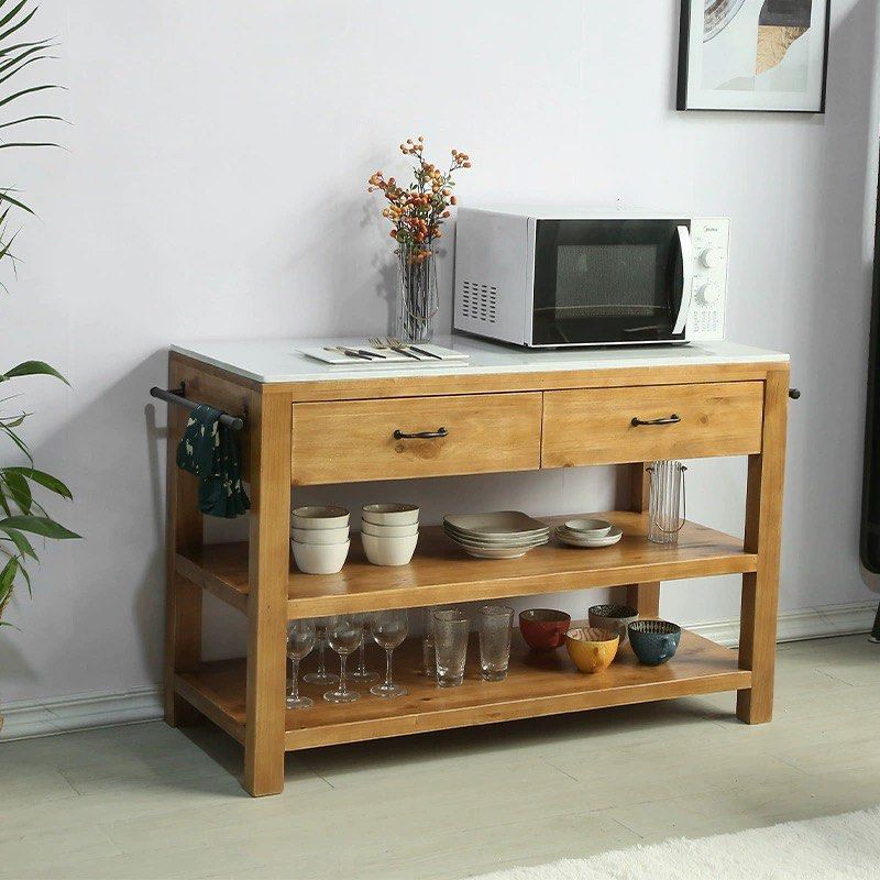 HAVEN Rustic Solid Wood Kitchen Island - Exclusivia