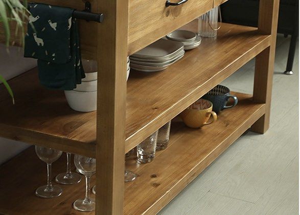 HAVEN Rustic Solid Wood Kitchen Island - Exclusivia