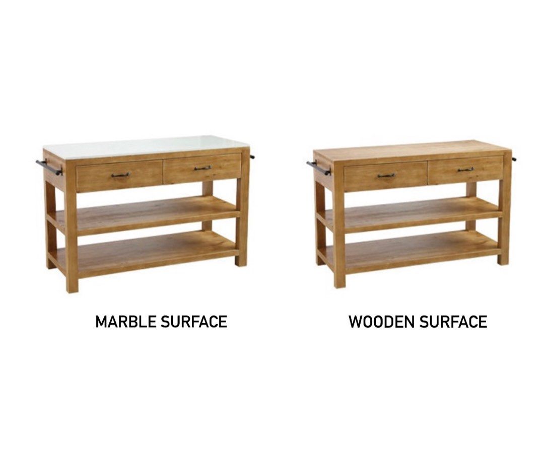 HAVEN Rustic Solid Wood Kitchen Island - Exclusivia