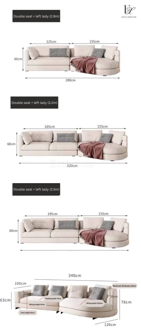 HILLS Modern Round Chaise Sofa - Exclusivia