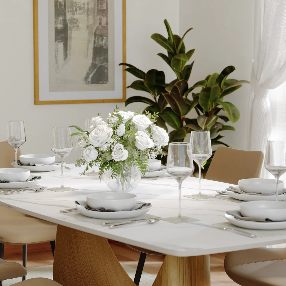 Hobart 160 cm Sintered Stone Dining Table - Exclusivia