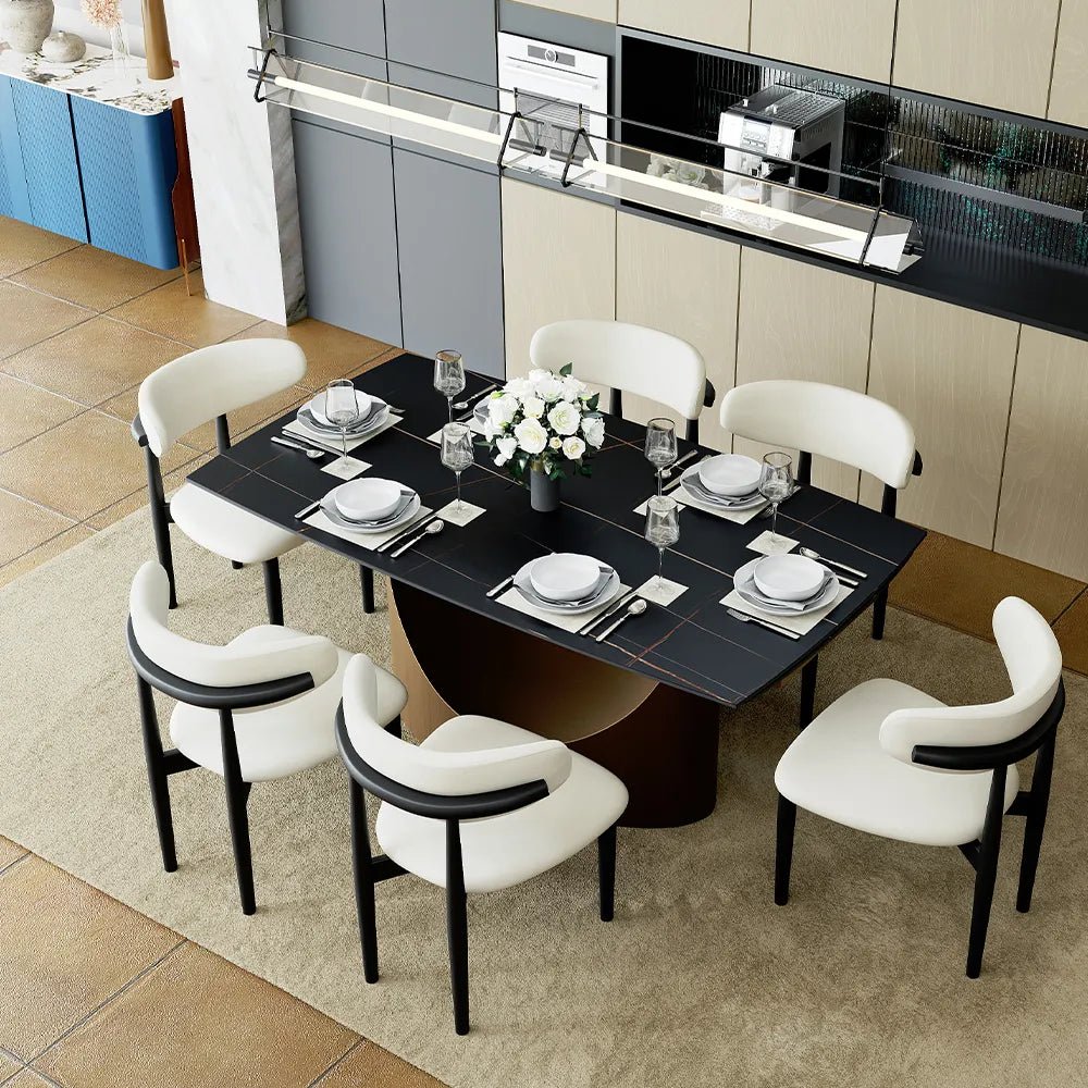 Hobart Expandable Glossy Sintered Stone Dining Table - Exclusivia