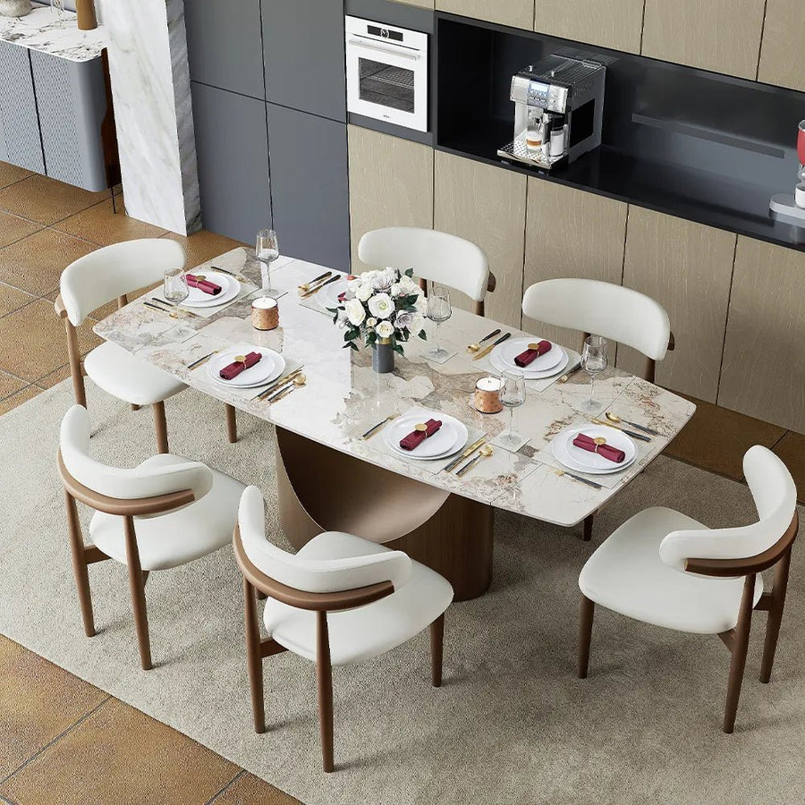 Hobart Expandable Glossy Sintered Stone Dining Table - Exclusivia