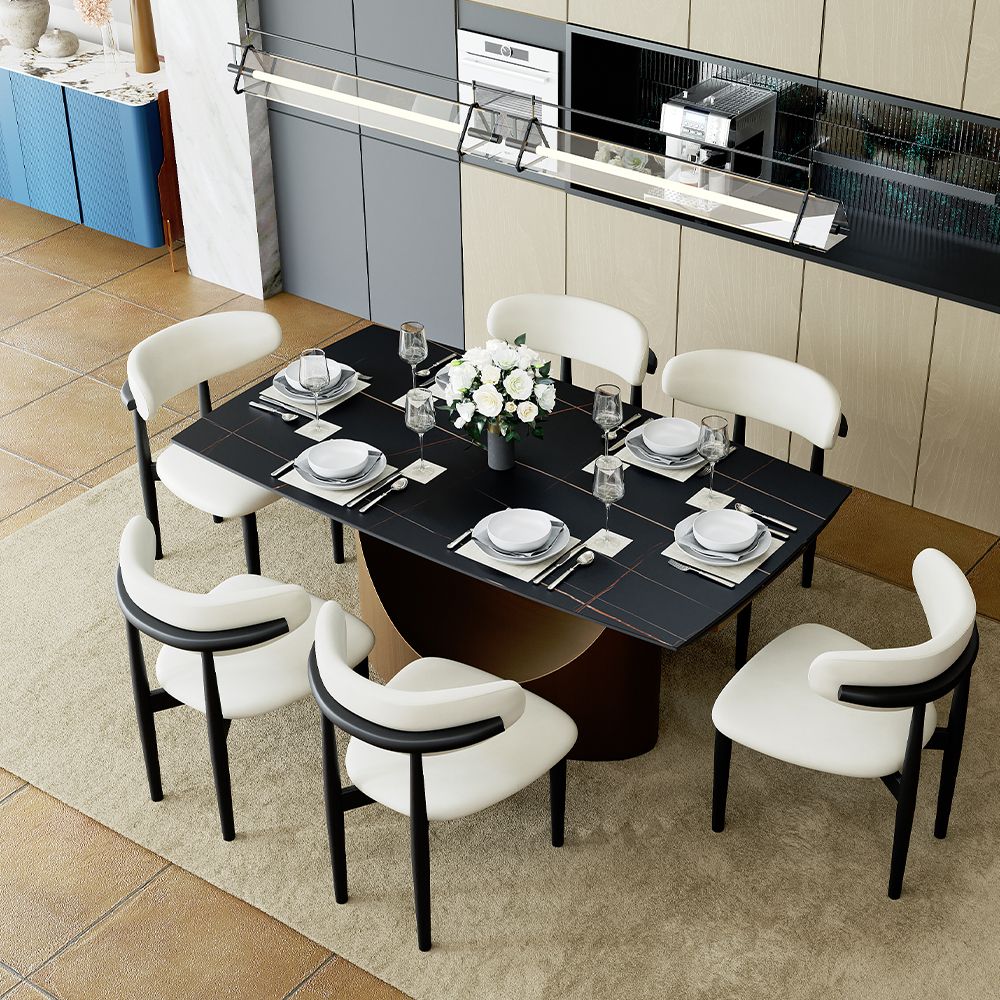 Hobart Extendable Glossy Sintered Stone Rectangular Dining Table - Exclusivia