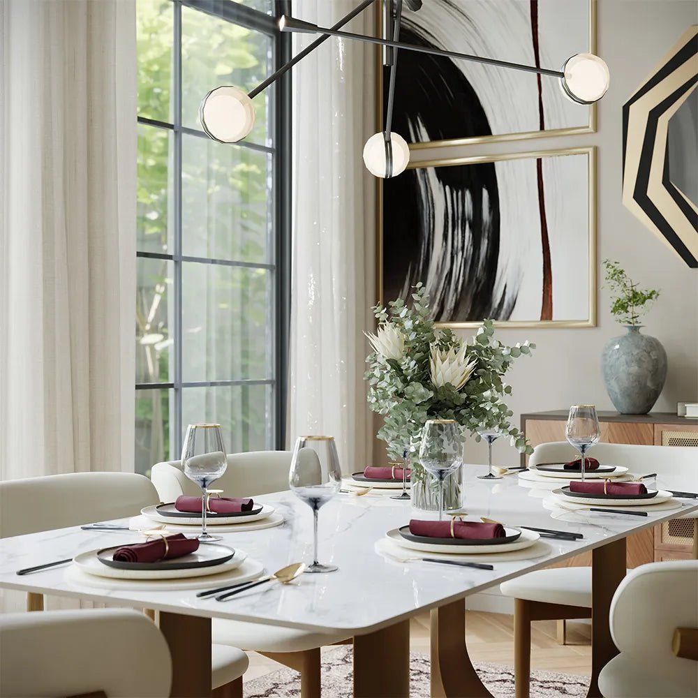 Hobart Glossy Sintered Stone Dining Table - Exclusivia