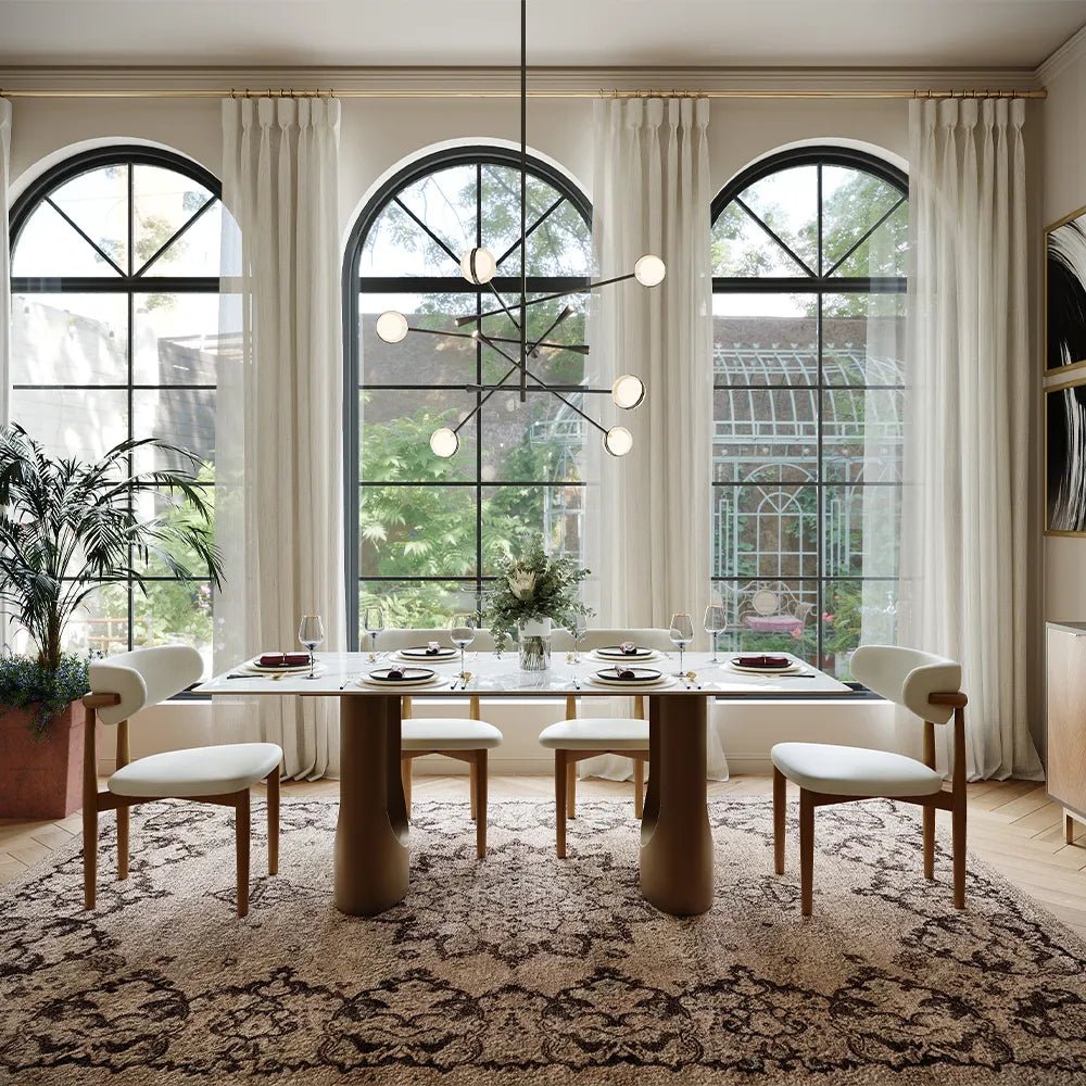 Hobart Glossy Sintered Stone Dining Table - Exclusivia