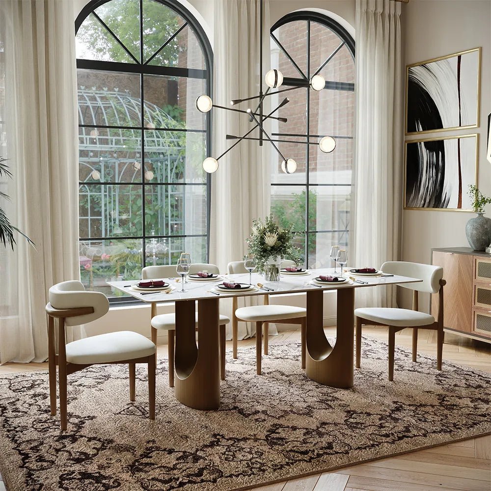 Hobart Glossy Sintered Stone Dining Table - Exclusivia